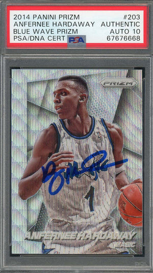 Anfernee Hardaway 2014 Panini Blue Wave Prizm Signed Card 203 Auto Graded PSA 10-Powers Sports Memorabilia