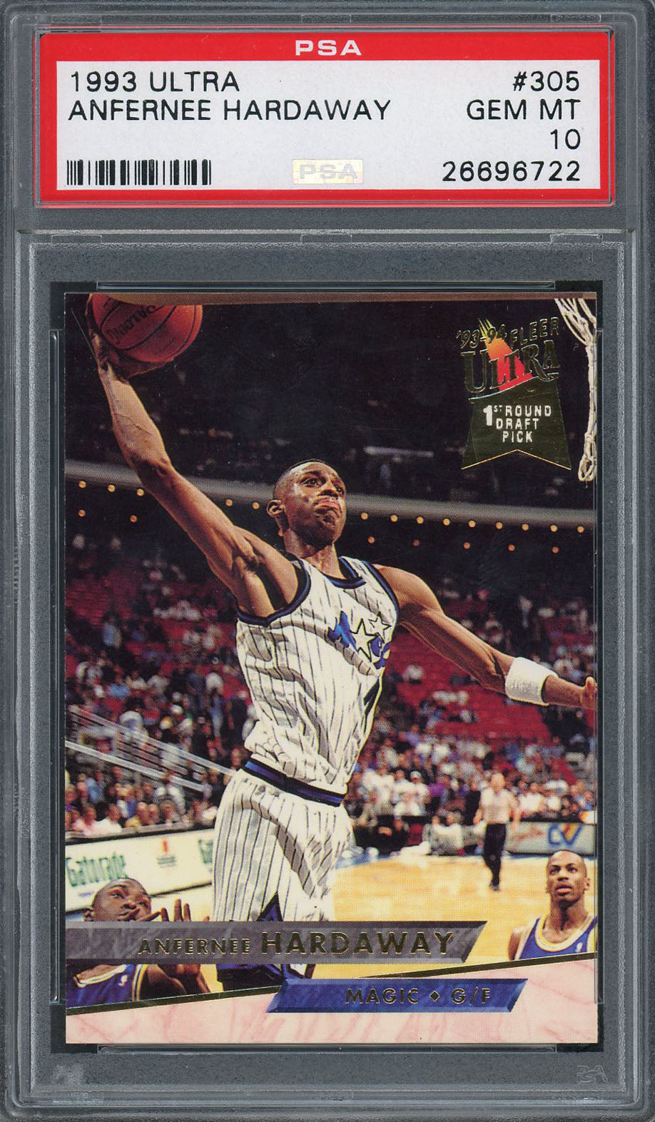 Anfernee Penny Hardaway 1993 Fleer Ultra Basketball Rookie Card RC #305 Graded PSA 10 GEM MINT