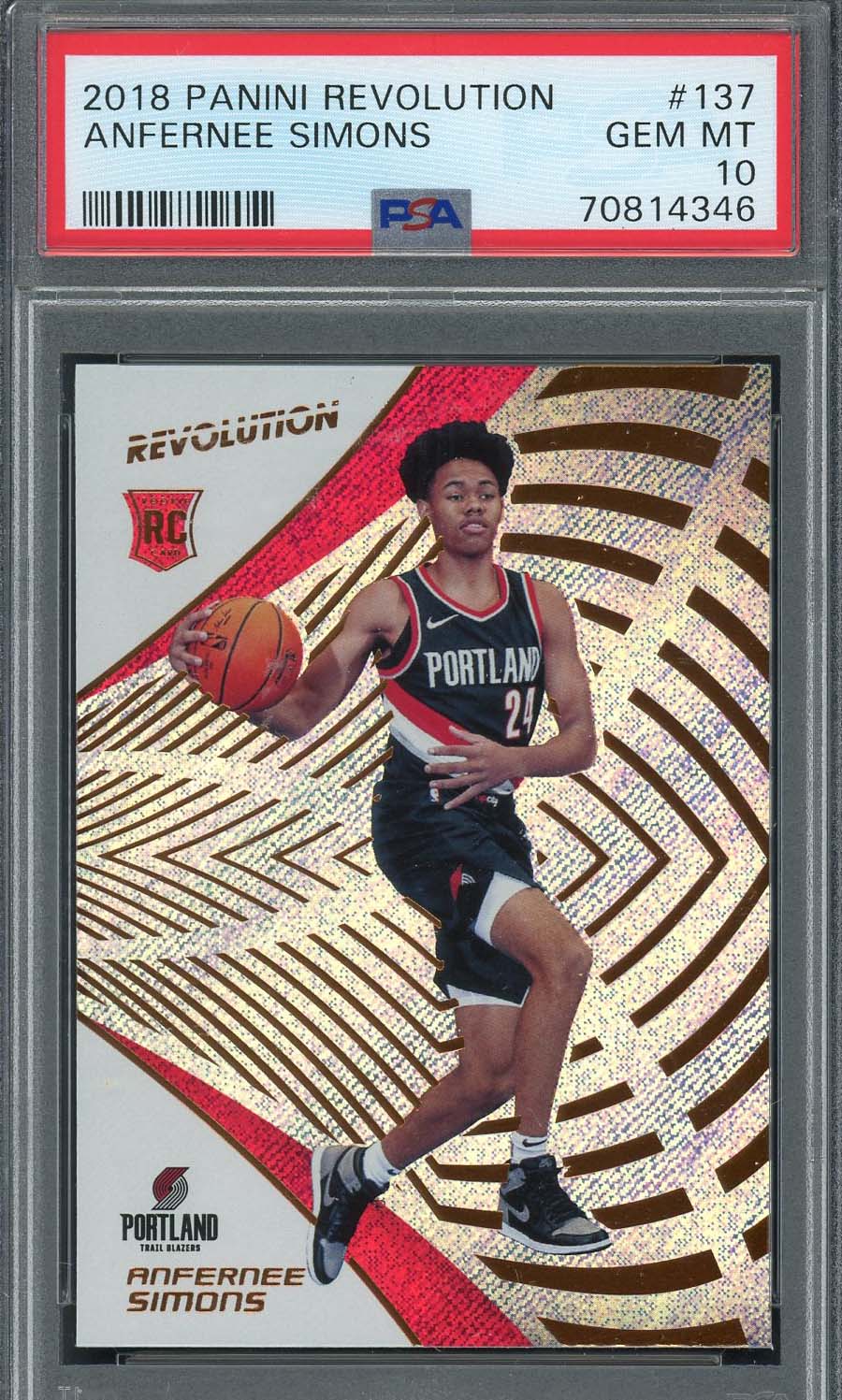Anfernee Simons 2018 Panini Revolution Rookie Card #137 Graded PSA 10-Powers Sports Memorabilia