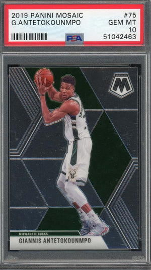 Giannis Antetokounmpo 2019 Panini Mosaic Basketball Card #75 PSA 10-Powers Sports Memorabilia