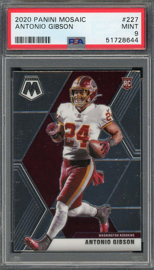 Antonio Gibson 2020 Panini Mosaic Football Rookie Card RC #227 PSA 9-Powers Sports Memorabilia
