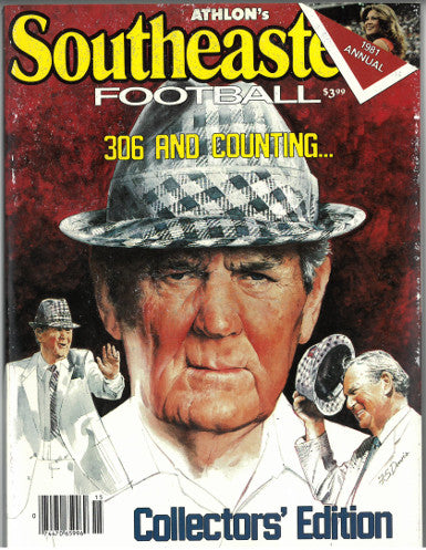 Paul Bear Bryant unsigned Alabama Crimson Tide 1981 SEC College Football Collectors Edition Magazine- minor wear-Powers Sports Memorabilia