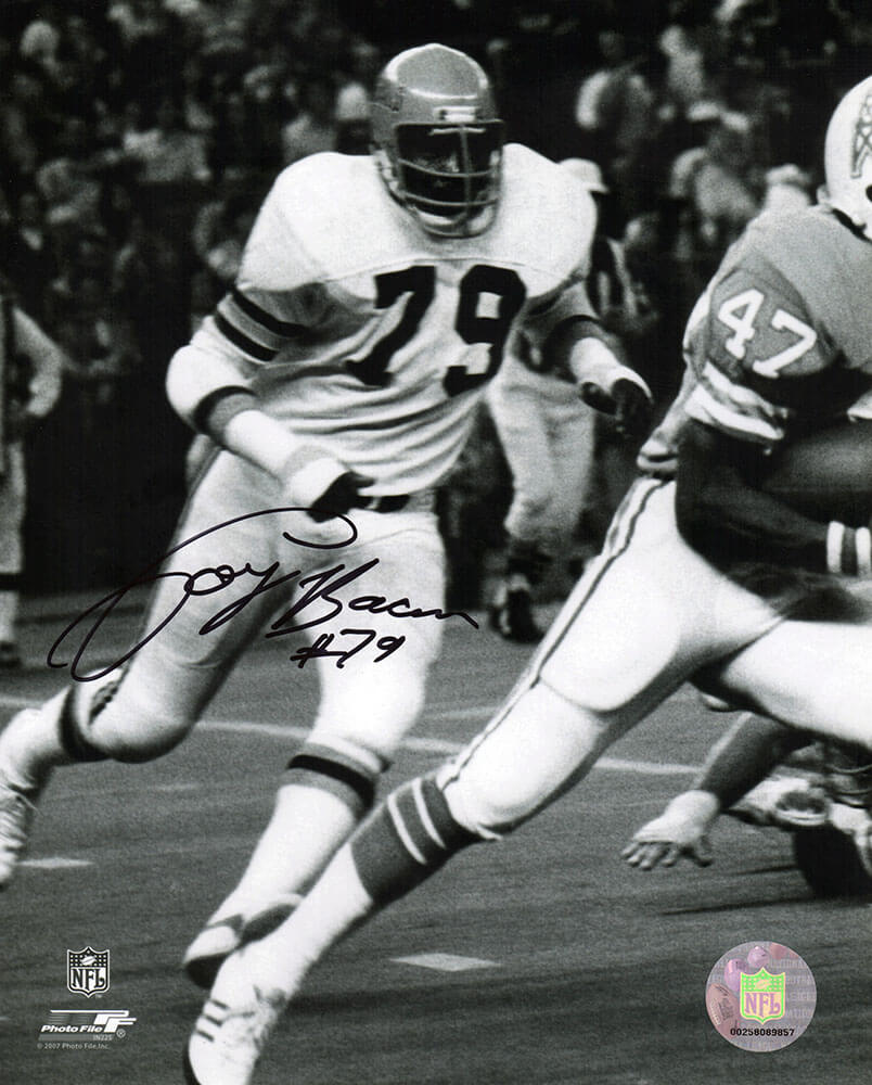 Coy Bacon Autographed Cincinnati Bengals B&W Action 8x10 Photo-Powers Sports Memorabilia