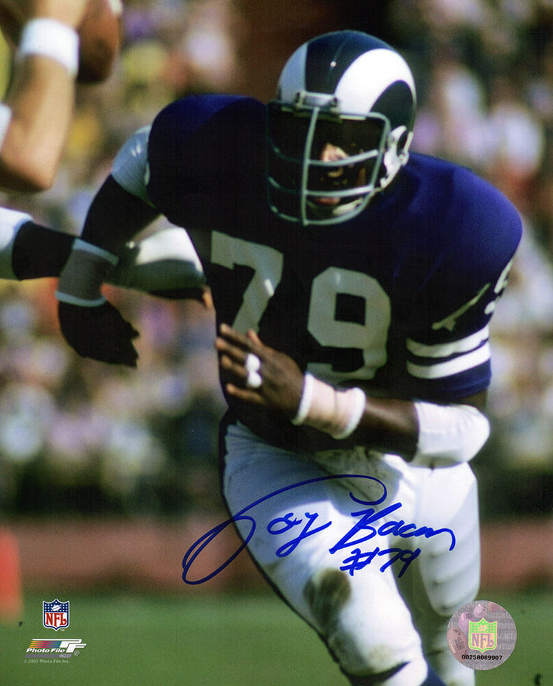 Coy Bacon Autographed Rams Running Action 8x10 Photo-Powers Sports Memorabilia