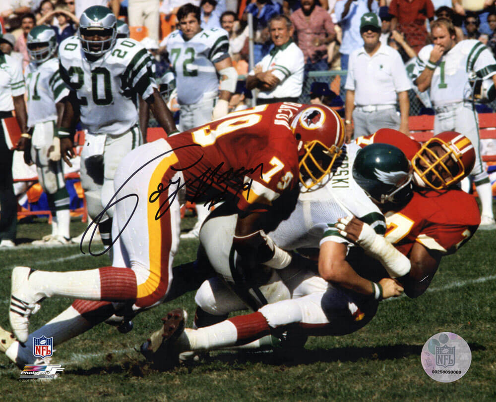 Coy Bacon Autographed Washington Tackle Action 8x10 Photo-Powers Sports Memorabilia