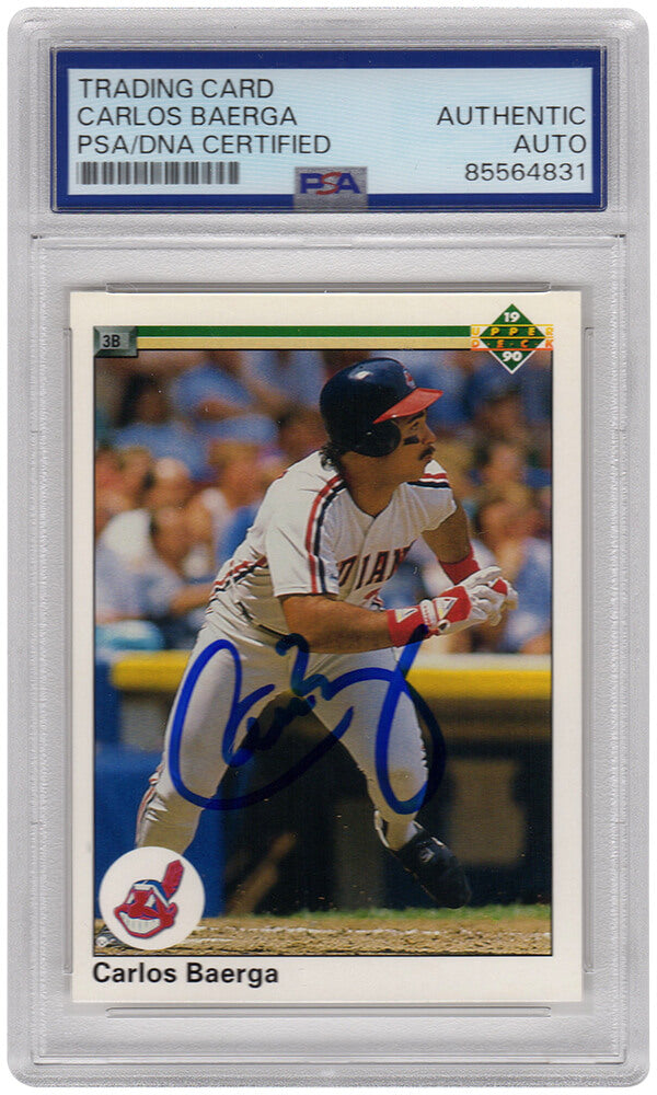 Carlos Baerga Autographed 1990 Upper Deck Rookie Baseball Card #737 PSA-Powers Sports Memorabilia