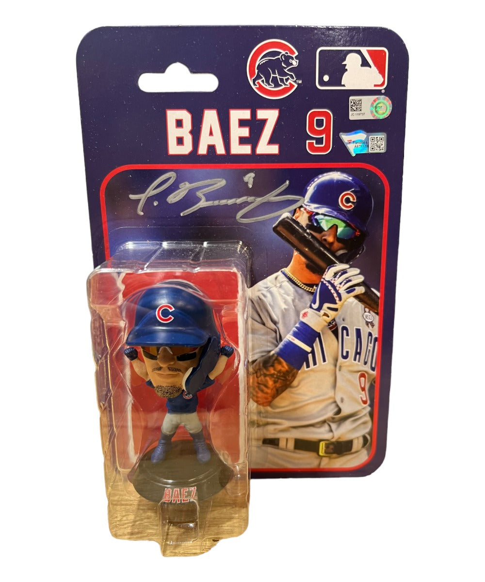 Javier Baez Chicago Cubs Signed Mini Helmet - Mini Bobble Head Dual Authentication FAN-Powers Sports Memorabilia