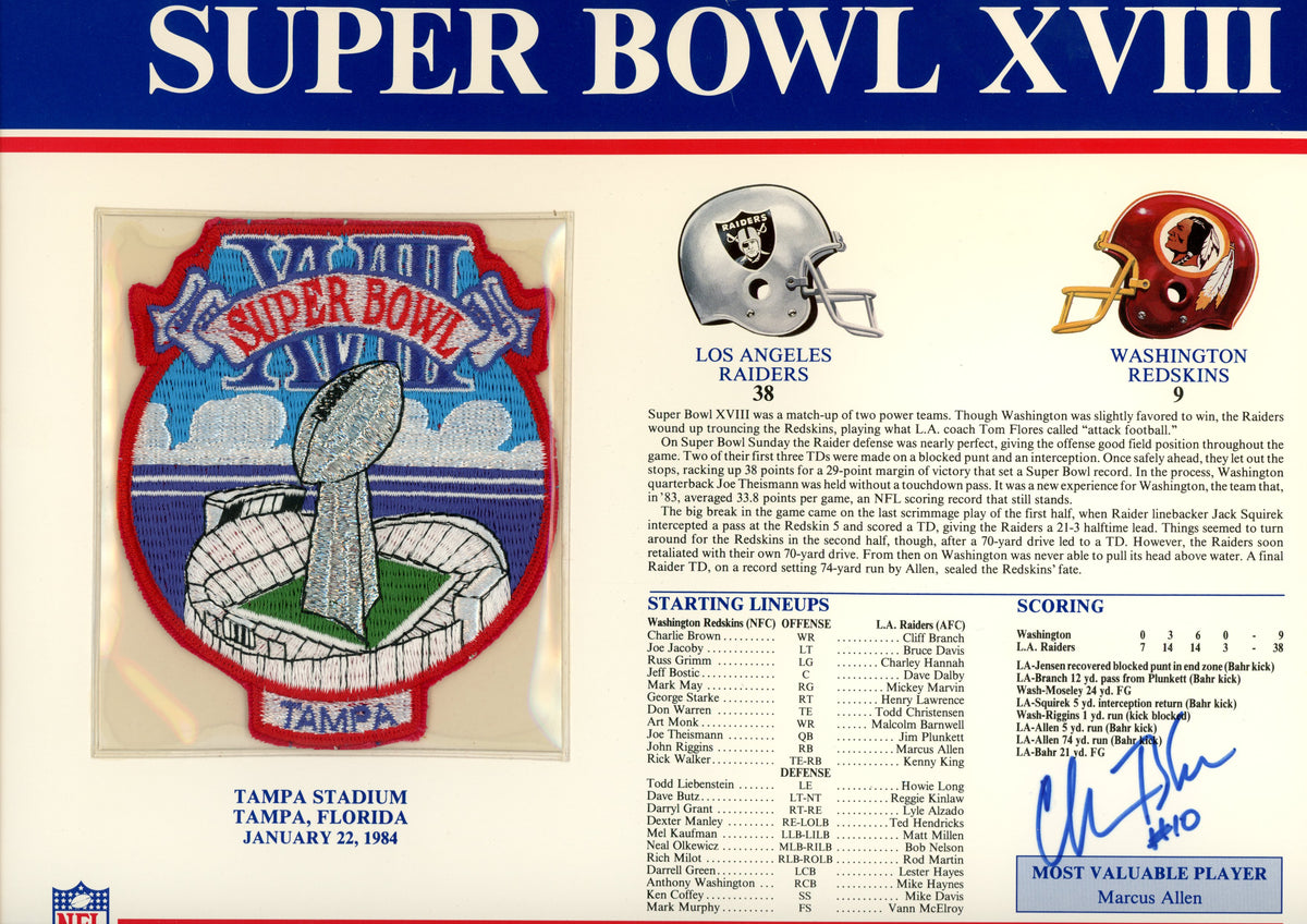 Chris Bahr Los Angeles Raiders Signed Mini Helmet - SB XVIII Patch Beckett Beckett-Powers Sports Memorabilia