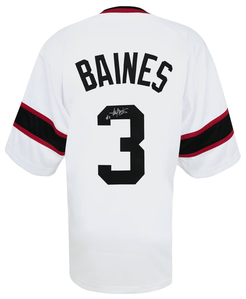 Harold Baines Autographed White Throwback Custom Baseball Jersey-Powers Sports Memorabilia