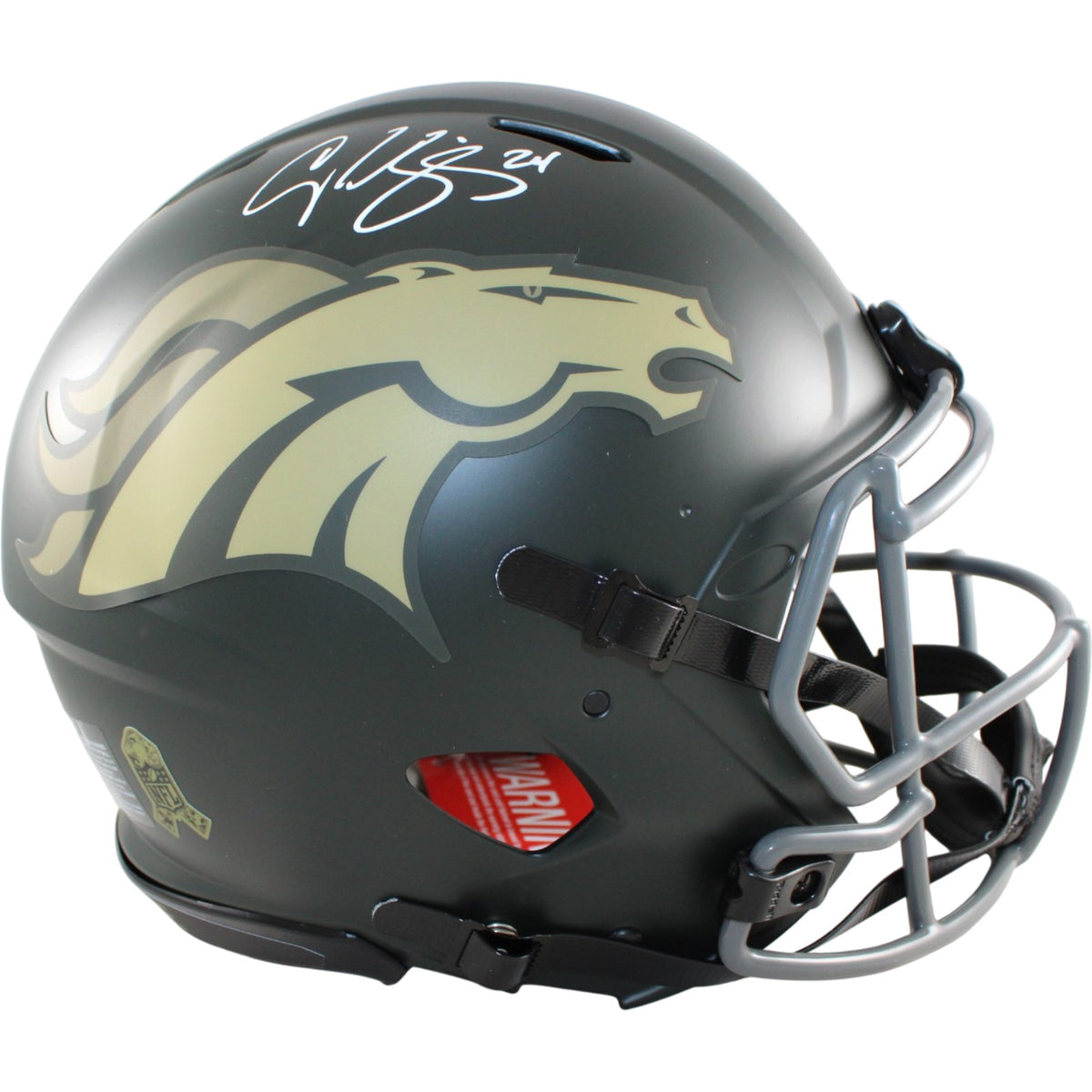 Champ Bailey Denver Broncos Pro Signed Helmet 25 STS Beckett WIT 58673 Beckett-Powers Sports Memorabilia