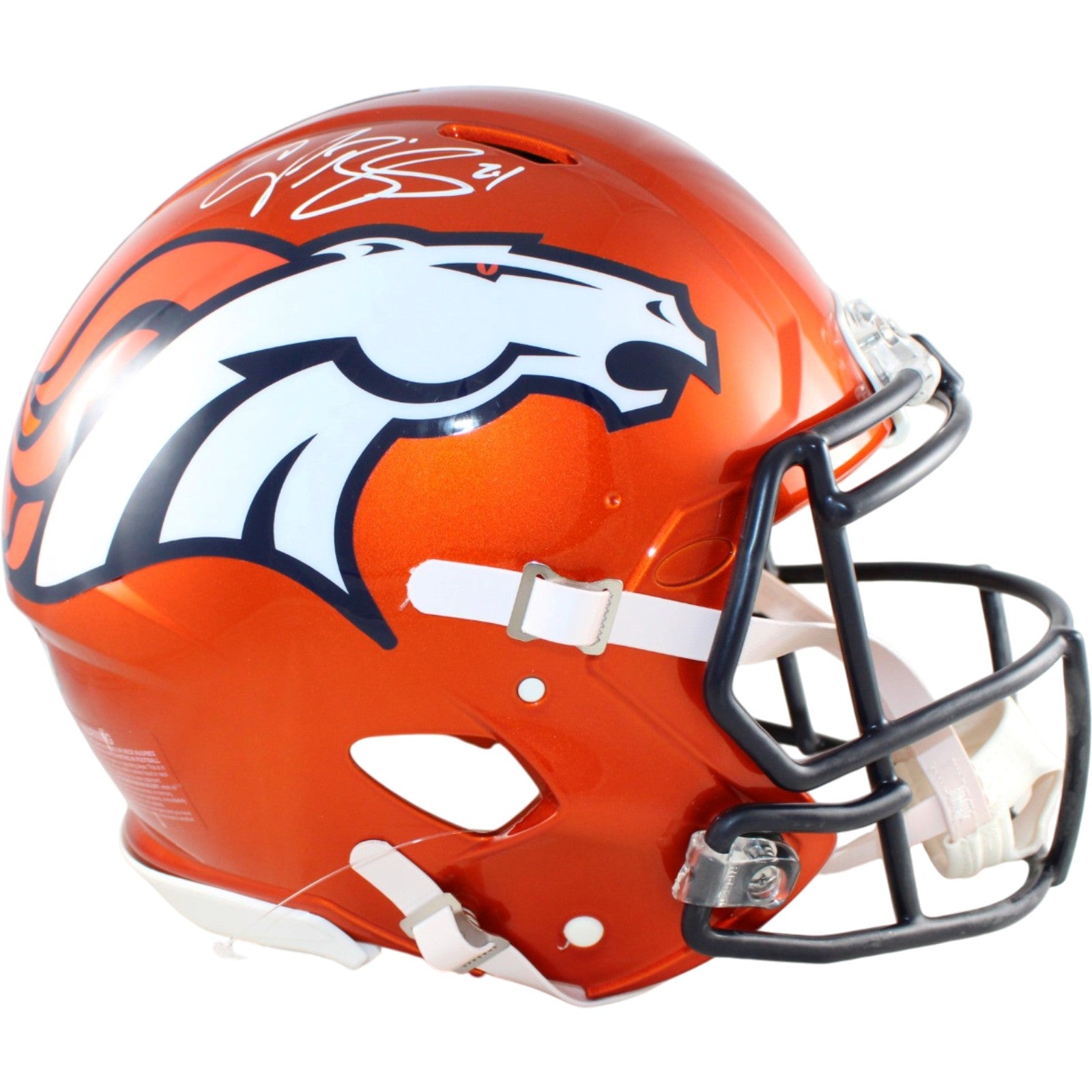 Champ Bailey Denver Broncos Pro Signed Helmet Flash Beckett Witness 58672 Beckett-Powers Sports Memorabilia