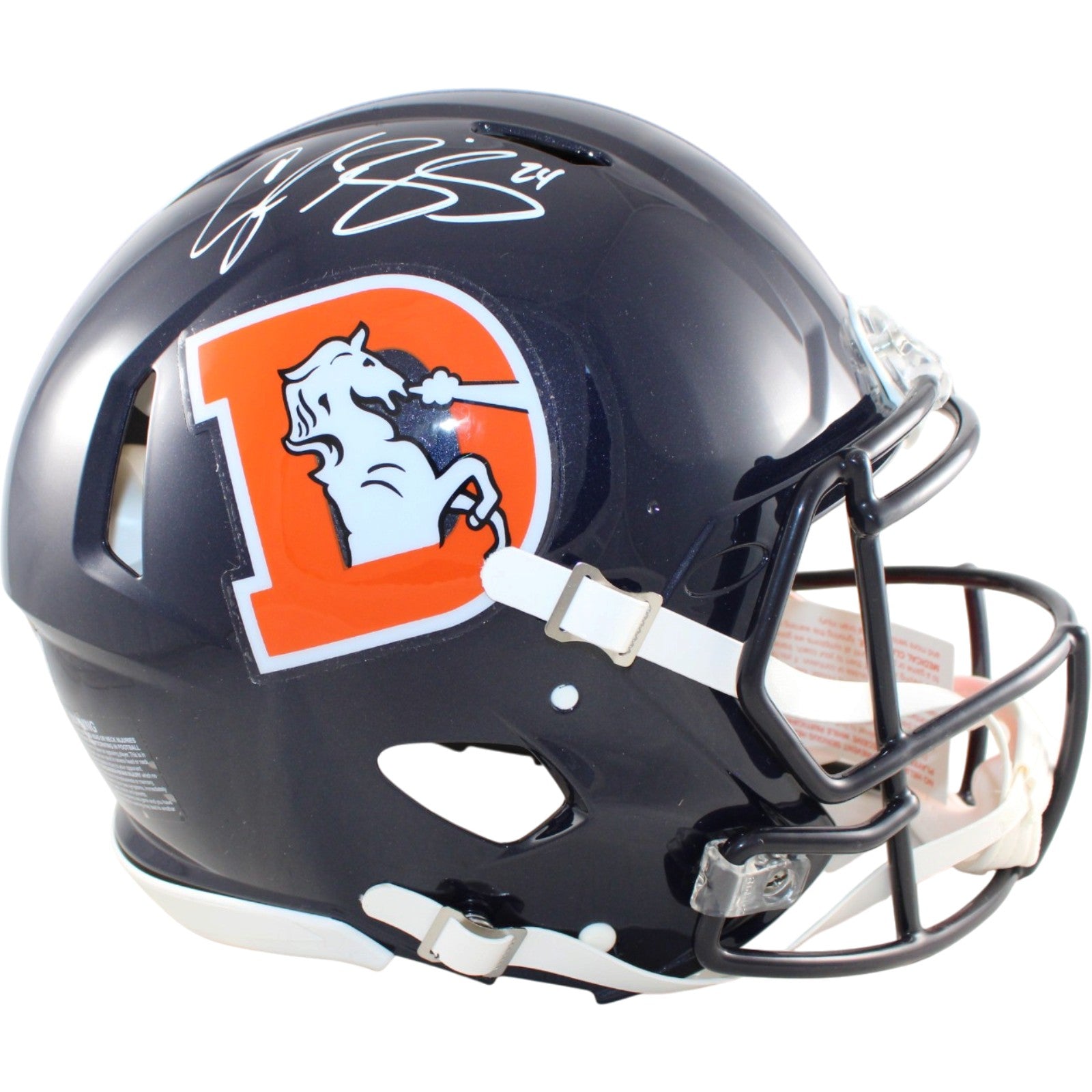Champ Bailey Denver Broncos Pro Signed Helmet Color Rush Beckett WIT 58675 Beckett-Powers Sports Memorabilia