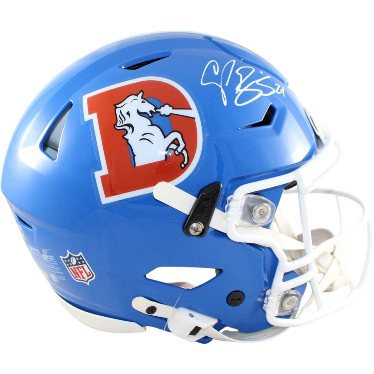 Champ Bailey Denver Broncos Speedflex Signed Helmet 75 TB Beckett WIT 58666 Beckett-Powers Sports Memorabilia