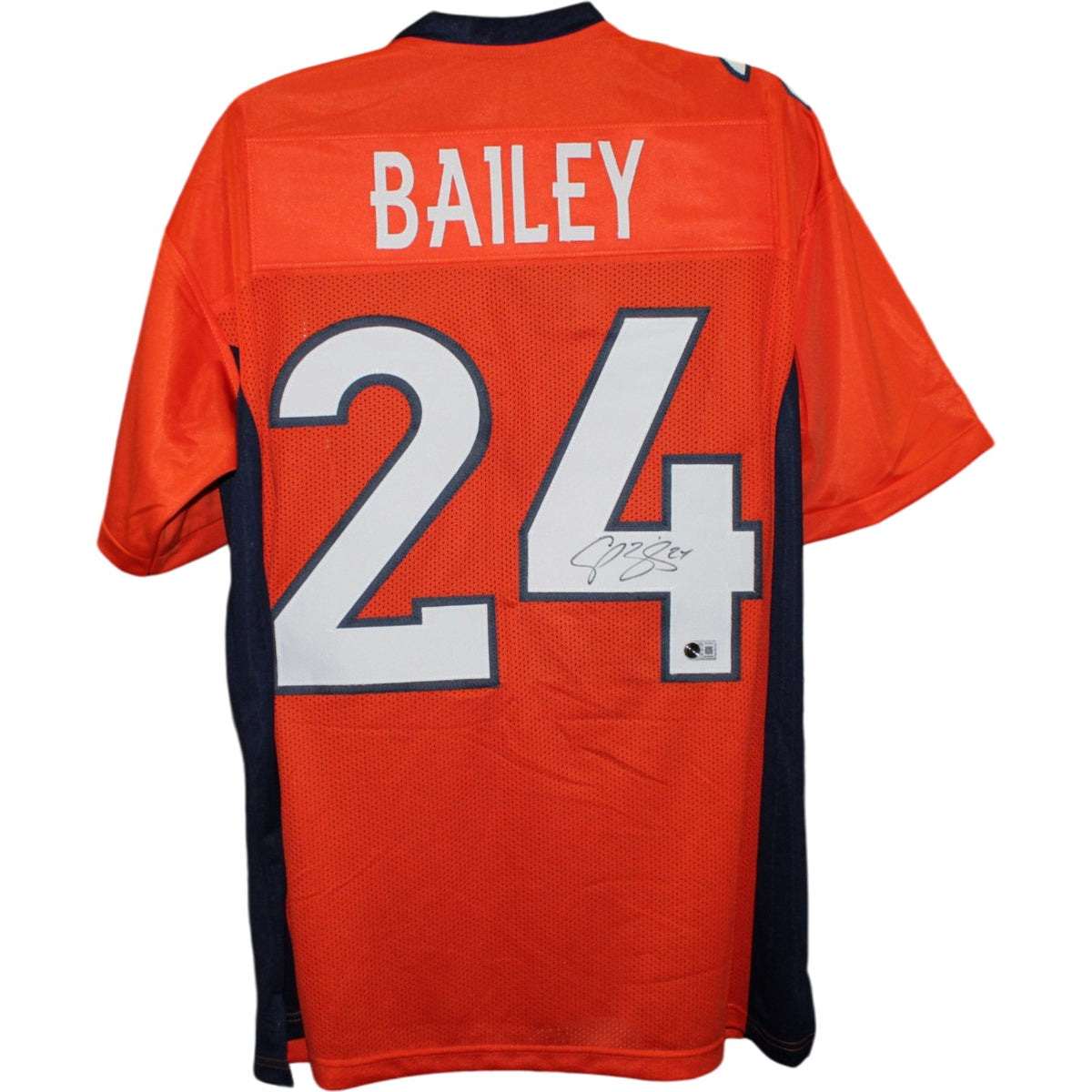 Champ Bailey Denver Broncos Signed Jersey Orange Beckett Witness 58655 Beckett-Powers Sports Memorabilia