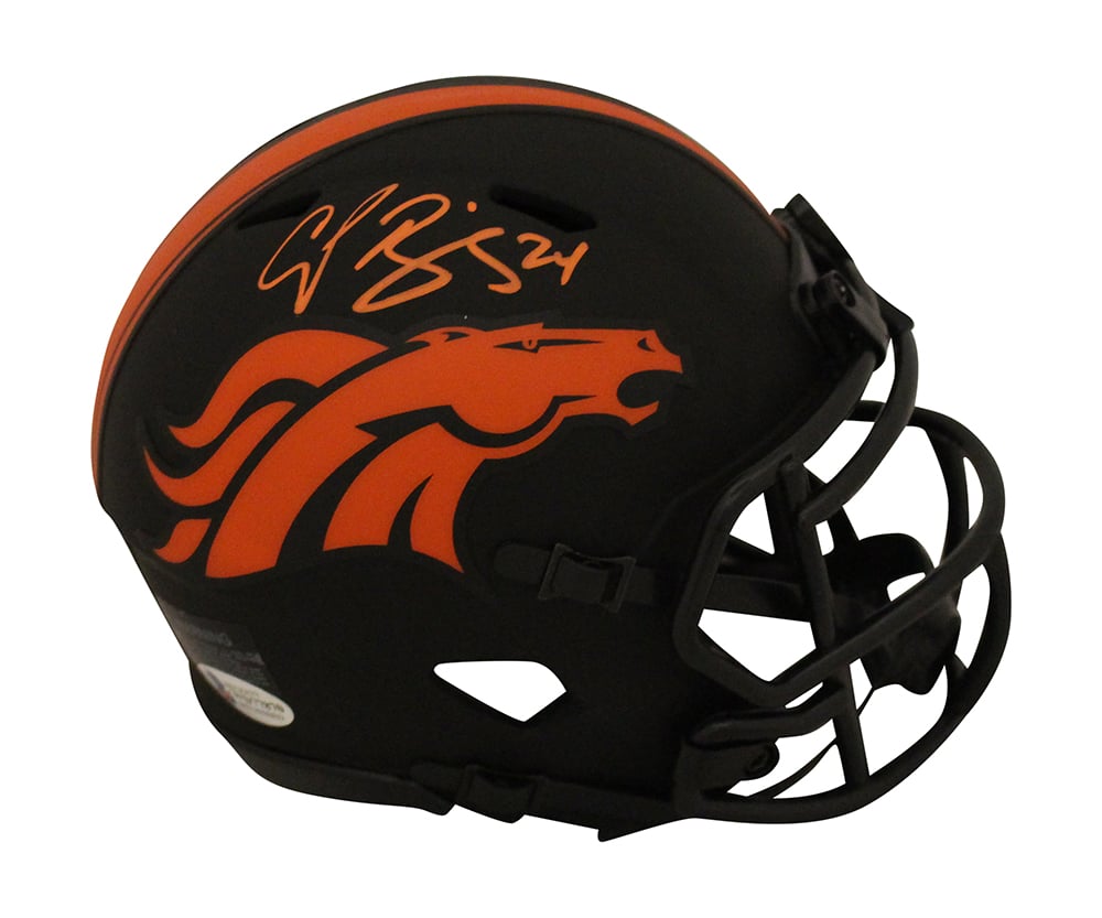 Champ Bailey Signed Denver Broncos Eclipse Mini Helmet – Beckett Authenticated-Powers Sports Memorabilia