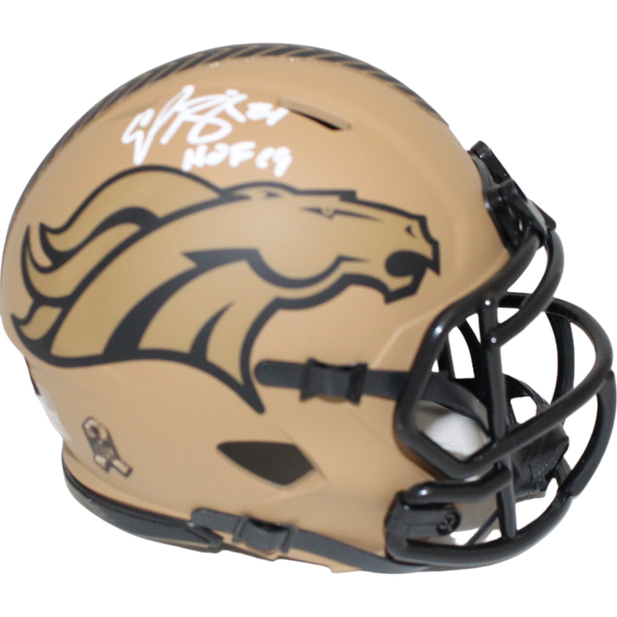 Champ Bailey Denver Broncos Signed Mini Helmet - 23 Salute HOF Beckett Beckett-Powers Sports Memorabilia