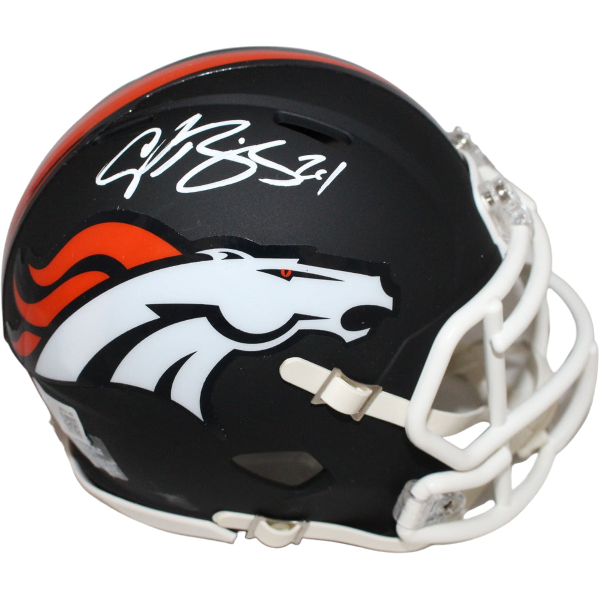 Champ Bailey Denver Broncos Black Signed Mini Helmet Beckett-Powers Sports Memorabilia