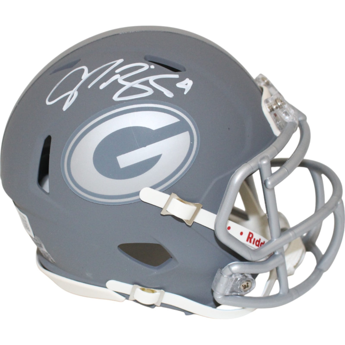 Champ Bailey Georgia Bulldogs Slate Signed Mini Helmet-Powers Sports Memorabilia