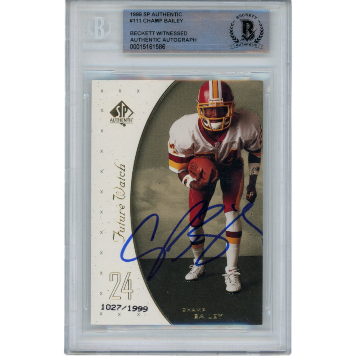 Champ Bailey Washington Redskins Signed Card - 1999 Upper Deck SP #111 Beckett Beckett - 49394-Powers Sports Memorabilia
