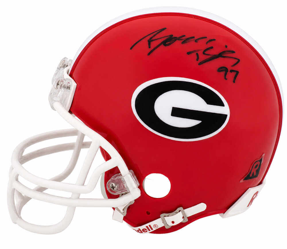Boss Bailey Autographed Georgia Bulldogs Riddell (VSR4) Mini Helmet-Powers Sports Memorabilia