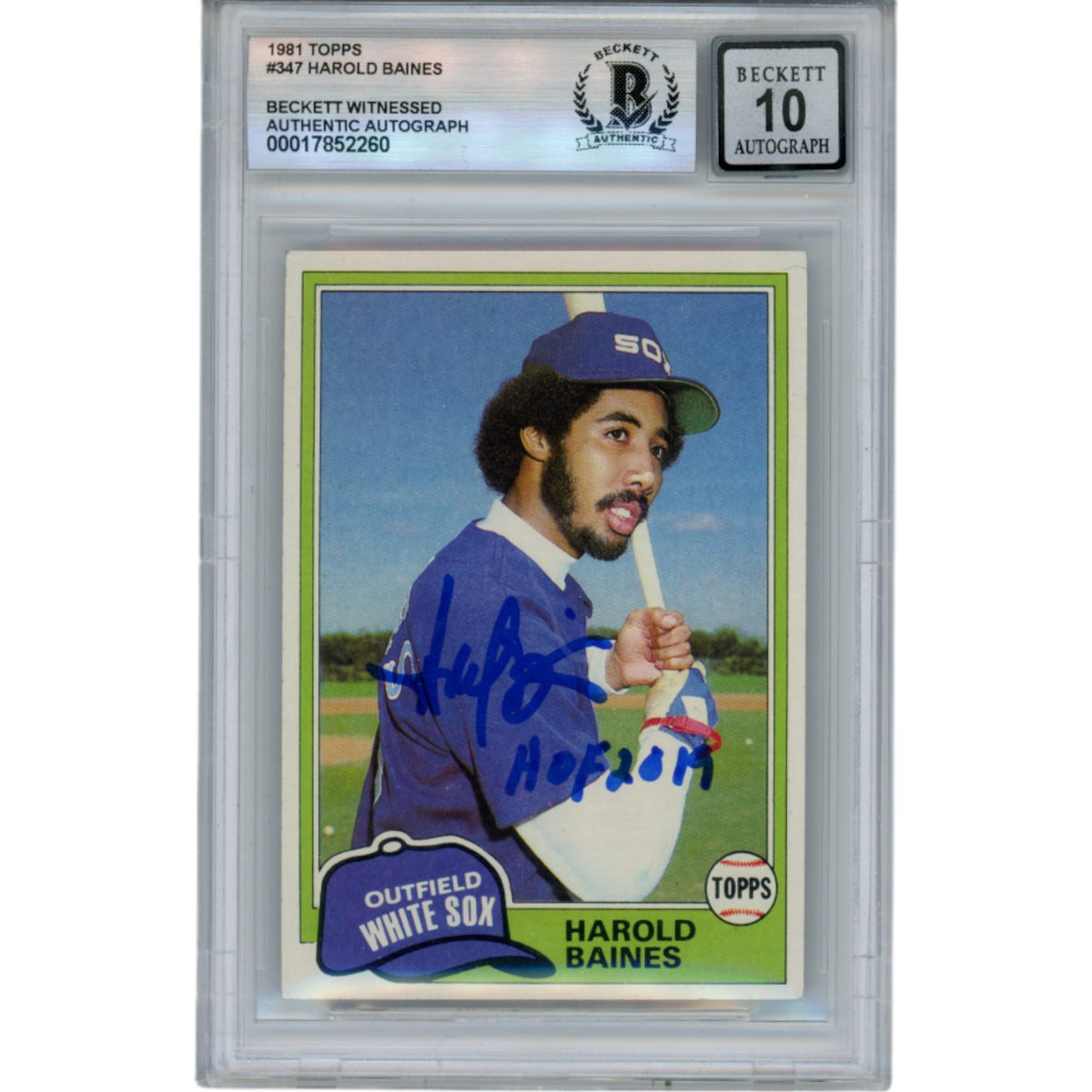 Harold Baines Chicago White Sox Signed Card - 1981 Topps #347 HOF Slabbed Beckett Beckett-Powers Sports Memorabilia