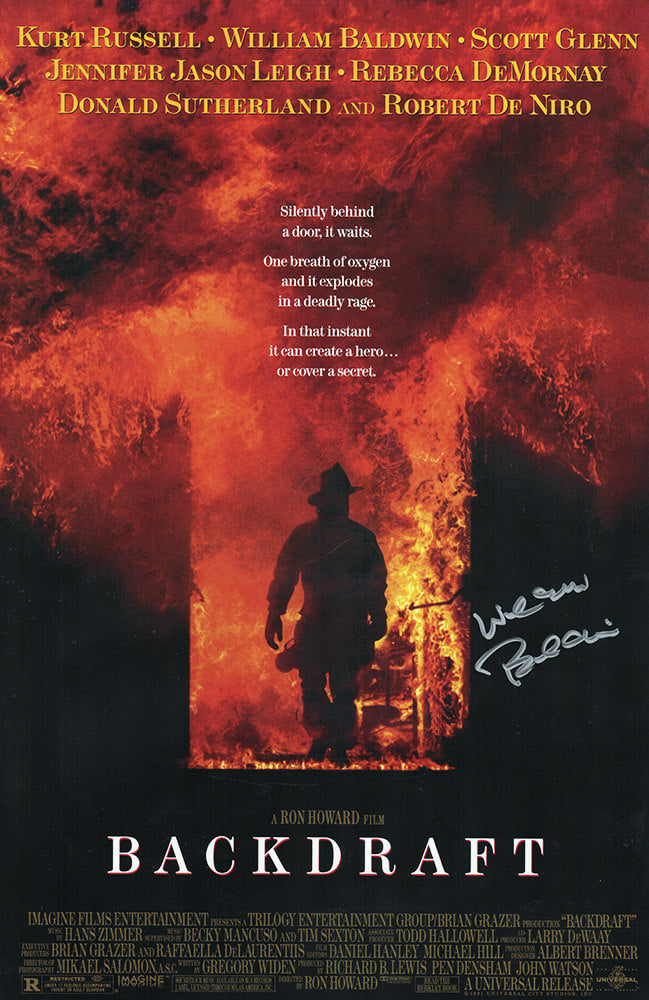 William Baldwin Autographed Backdraft 11x17 Movie Poster-Powers Sports Memorabilia