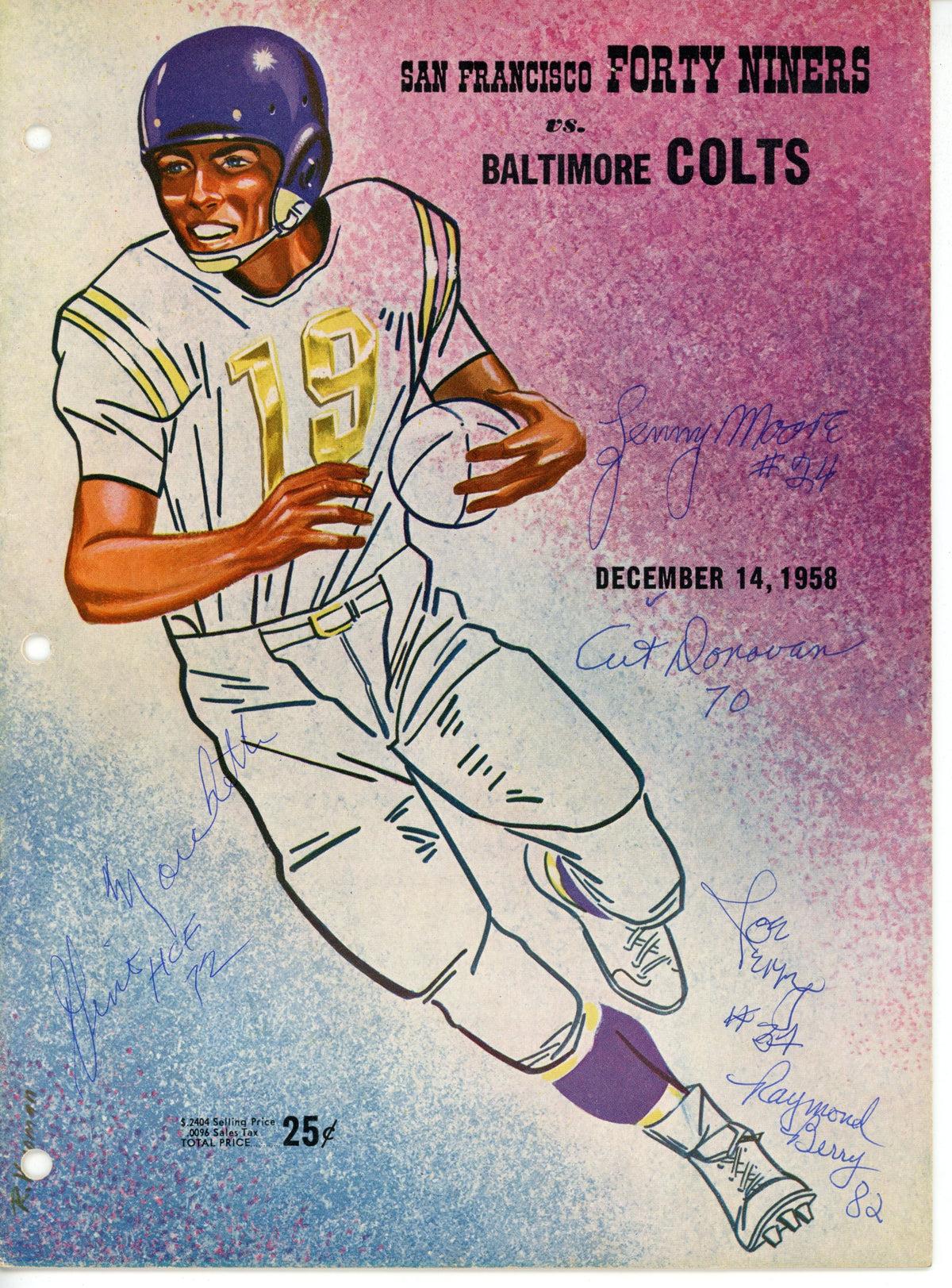 Berry Moore Marchetti Donovan Perry Baltimore Colts Signed Magazine - 58 Magazine JSA JSA-Powers Sports Memorabilia