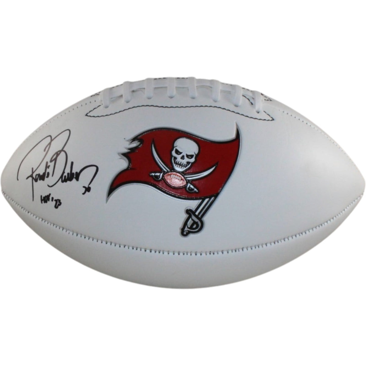 Ronde Barber Signed Tampa Bay Buccaneers Logo Football – Beckett Witness Authenticated-Powers Sports Memorabilia