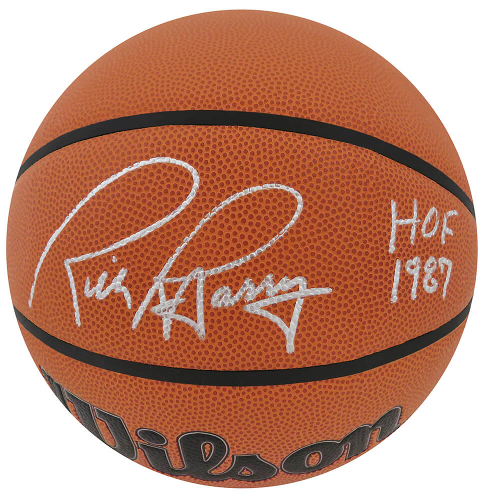 Rick Barry Autographed Wilson Indoor/Outdoor NBA Basketball with HOF 1987-Powers Sports Memorabilia
