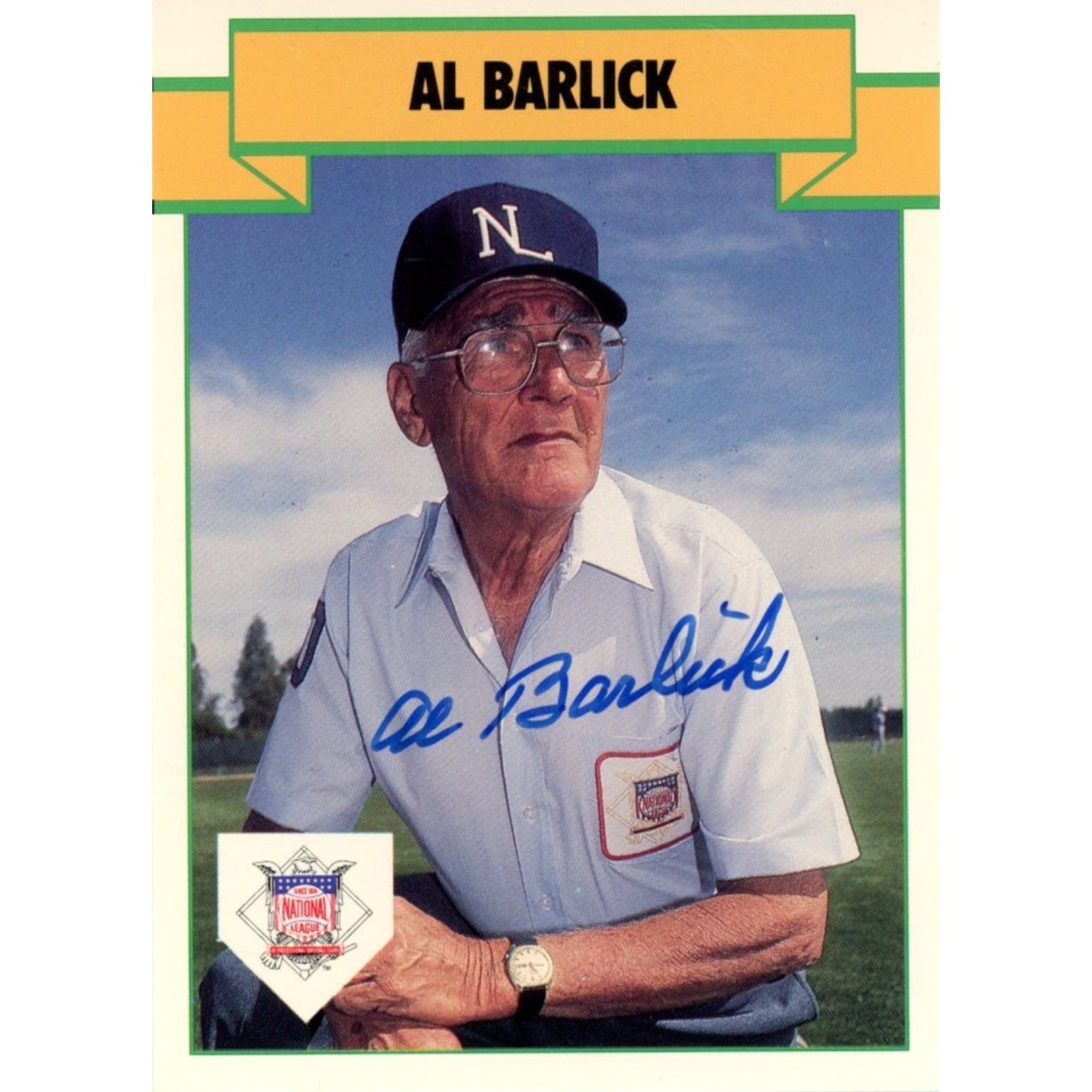 Al Barlick Signed MLB 1990 TM Umpires #71 Trading Card – Beckett Authenticated-Powers Sports Memorabilia