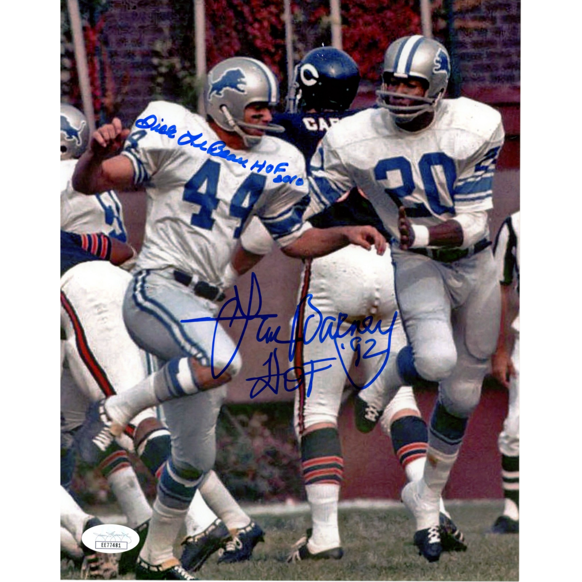 Lem Barney Dick LeBeau Detroit Lions Signed 8x10 Photo HOF-Powers Sports Memorabilia