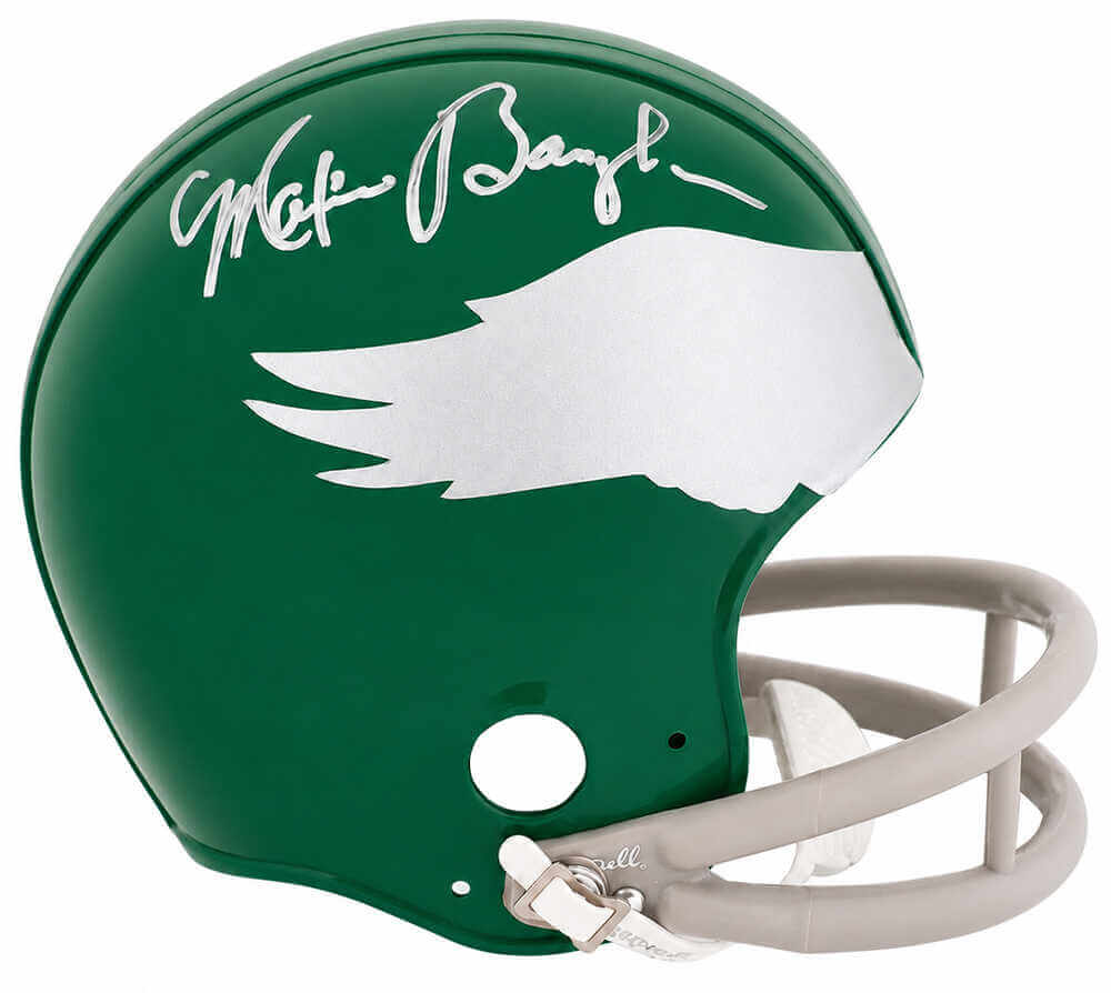 Maxie Baughan Philadelphia Eagles Autographed Throwback 2 Bar Riddell Mini