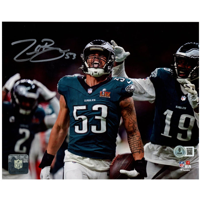 Zack Baun Signed Philadelphia Eagles 8x10 Photo – Beckett Witness Authenticated-Powers Sports Memorabilia