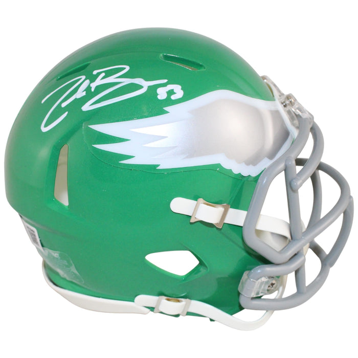 Zack Baun Signed Philadelphia Eagles Kelly Mini Helmet Beckett WIT-Powers Sports Memorabilia