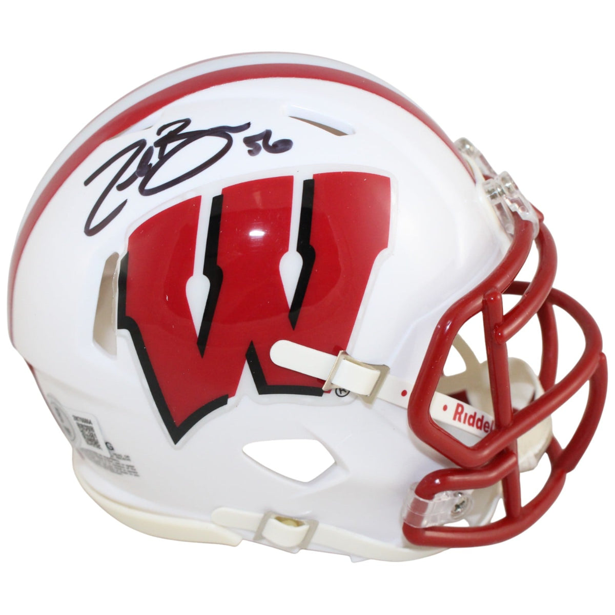 Zack Baun Signed Wisconsin Badgers Mini Helmet – Beckett Witness Authenticated-Powers Sports Memorabilia
