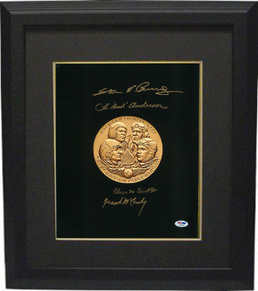 WWII Aces Congressional Gold Medal 11 x 14 Photograph Custom Framing 4 Autographed PSA Bud Anderson/Steve Pisanos/Frank McCauley/Abner Aust-Powers Sports Memorabilia