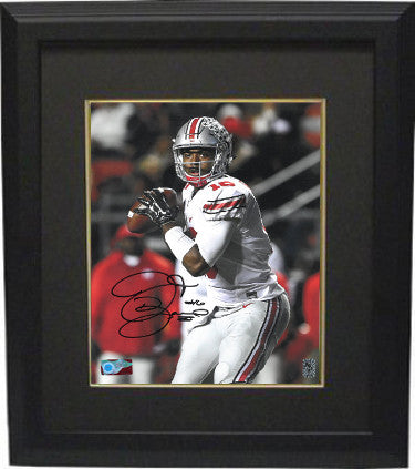 JT Barrett Autographed Ohio State Buckeyes 11 x 14 Photograph Custom Framing #16- Barrett Authentic Hologram-Powers Sports Memorabilia