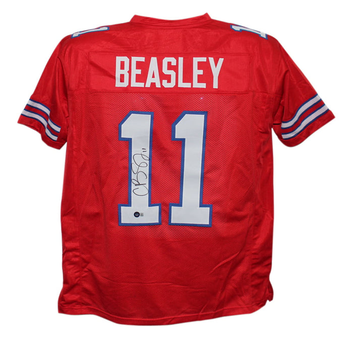 Cole Beasley Signed Pro Style Red XL Jersey – Beckett Authenticated-Powers Sports Memorabilia