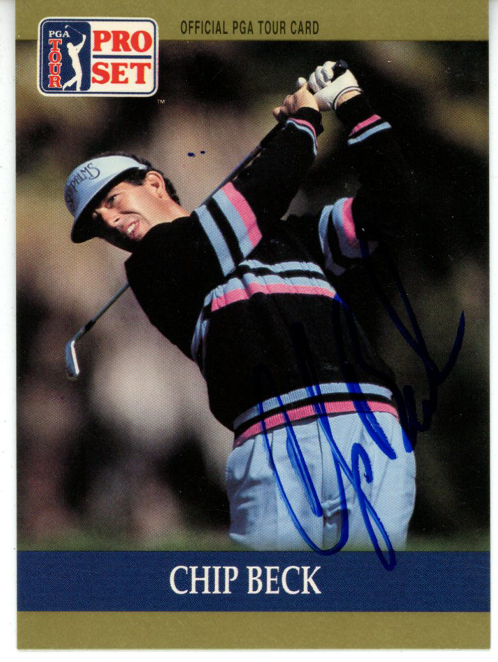 Chip Beck Pga Signed Card - 1990 Pro Set #64 Beckett Beckett-Powers Sports Memorabilia