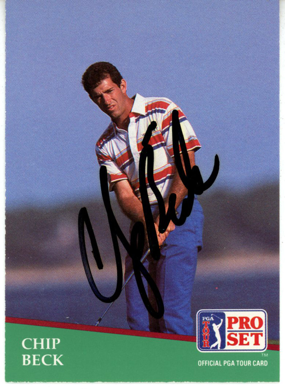 Chip Beck Pga Signed Card - 1991 Pro Set #71 Beckett Beckett-Powers Sports Memorabilia