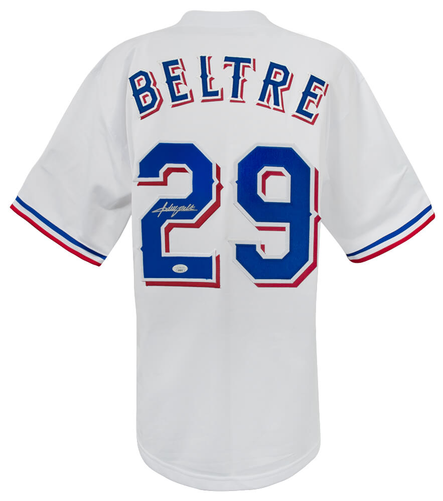 Adrian Beltre Autographed White Custom Basball Jersey JSA-Powers Sports Memorabilia