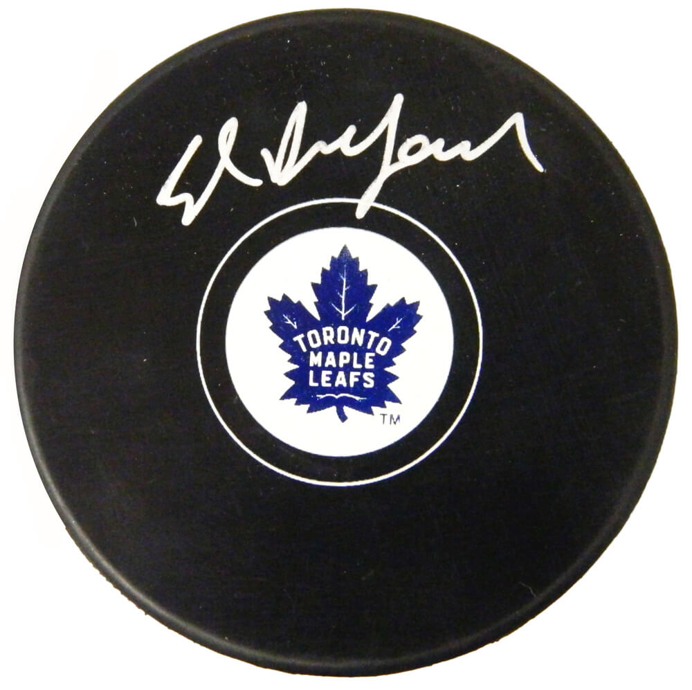 Ed Belfour Autographed Toronto Maple Leafs Logo Hockey Puck-Powers Sports Memorabilia