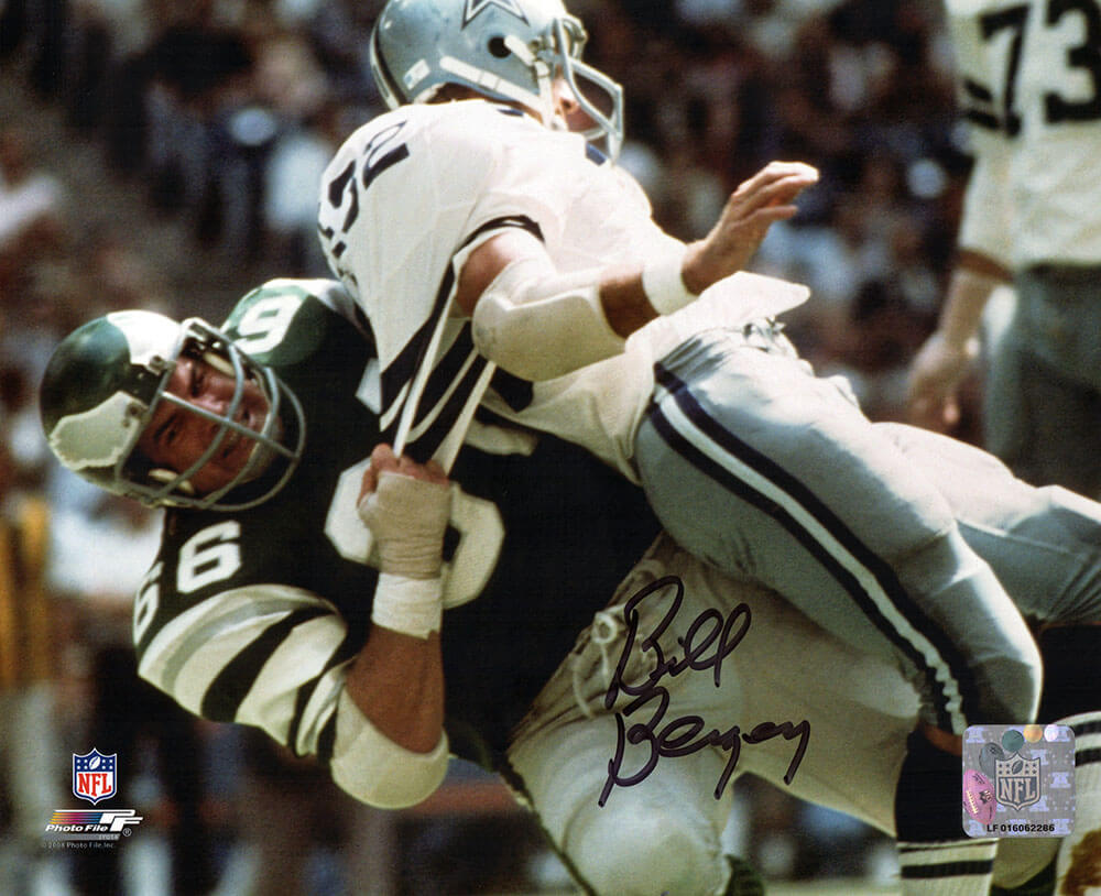 Bill Bergey Autographed Philadelphia Eagles Tackle vs Cowboys Action 8x10 Photo-Powers Sports Memorabilia