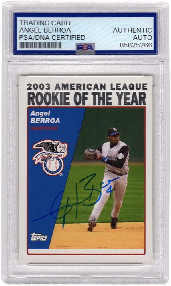 Angel Berroa Kansas City Royals Autographed 2003 Topps Rookie Of The Year-Powers Sports Memorabilia
