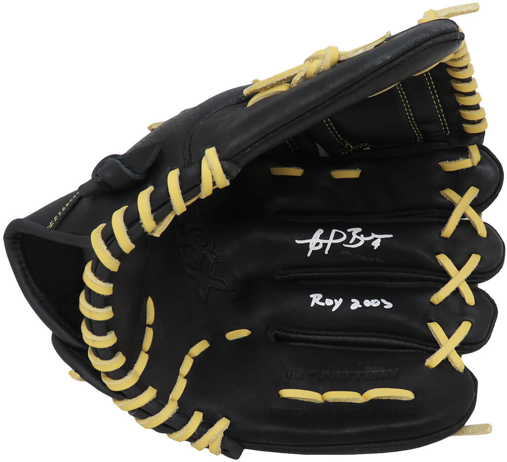 Angel Berroa Autographed Franklin Black & Brown Baseball Fielders Glove