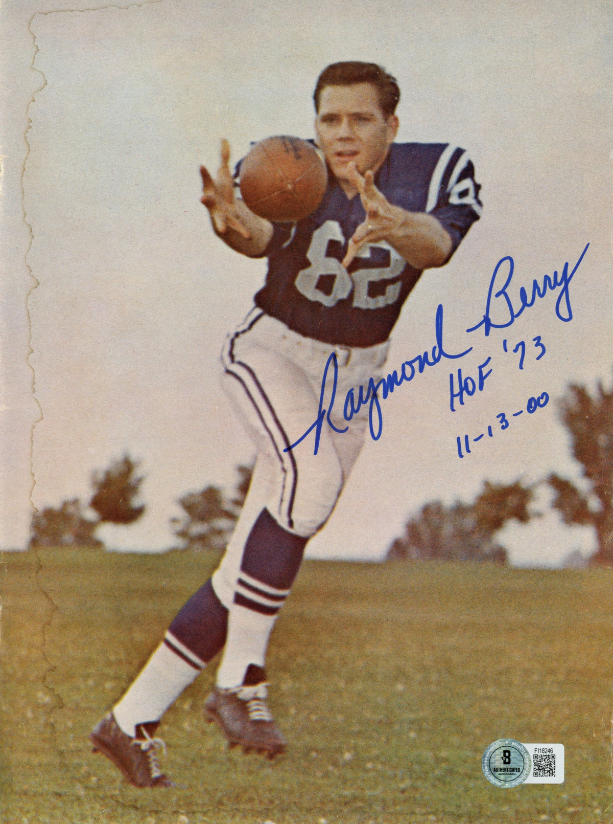 Raymond Berry Baltimore Colts Signed Magazine - AS IS Magazine Page w/HOF Beckett Beckett-Powers Sports Memorabilia