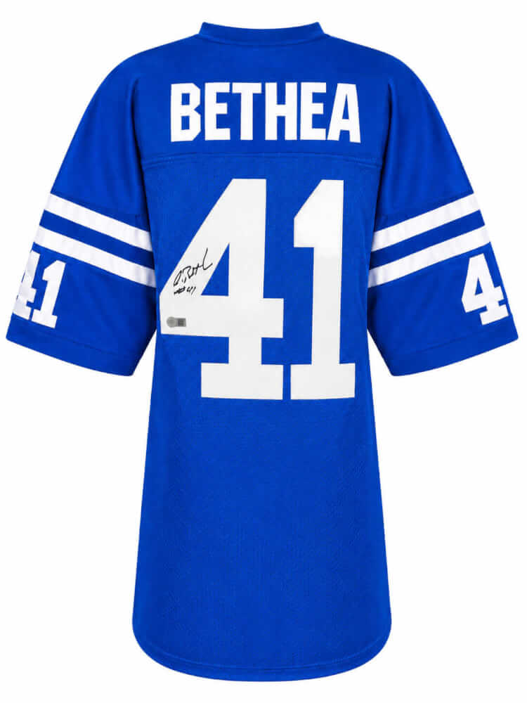 Antoine Bethea Autographed Blue Custom Football Jersey-Powers Sports Memorabilia