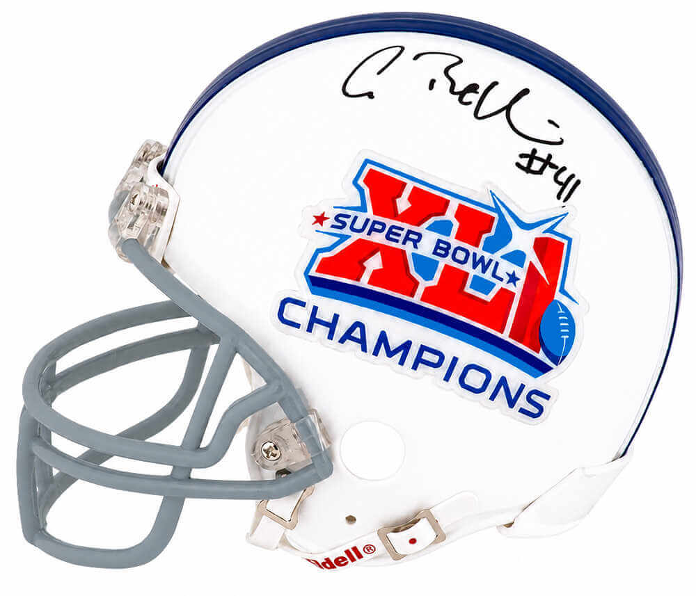 Antoine Bethea Autographed Indianapolis Colts Super Bowl XLI Champs Logo Riddell (VSR4) Mini Helmet-Powers Sports Memorabilia