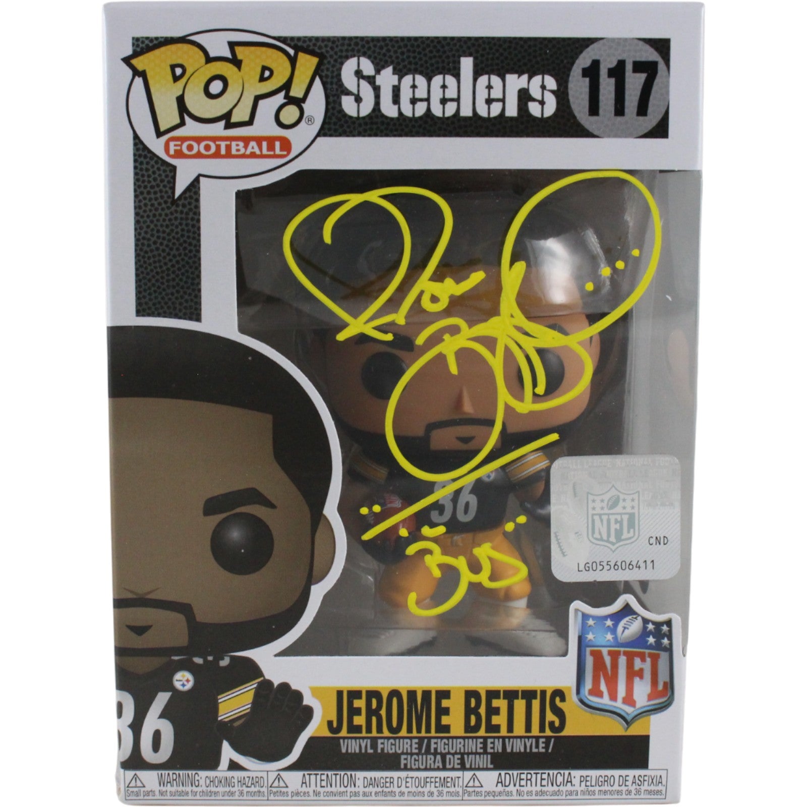 Jerome Bettis Pittsburgh Steelers Signed Funko Pop - Funko Pop! Bus Beckett Beckett-Powers Sports Memorabilia