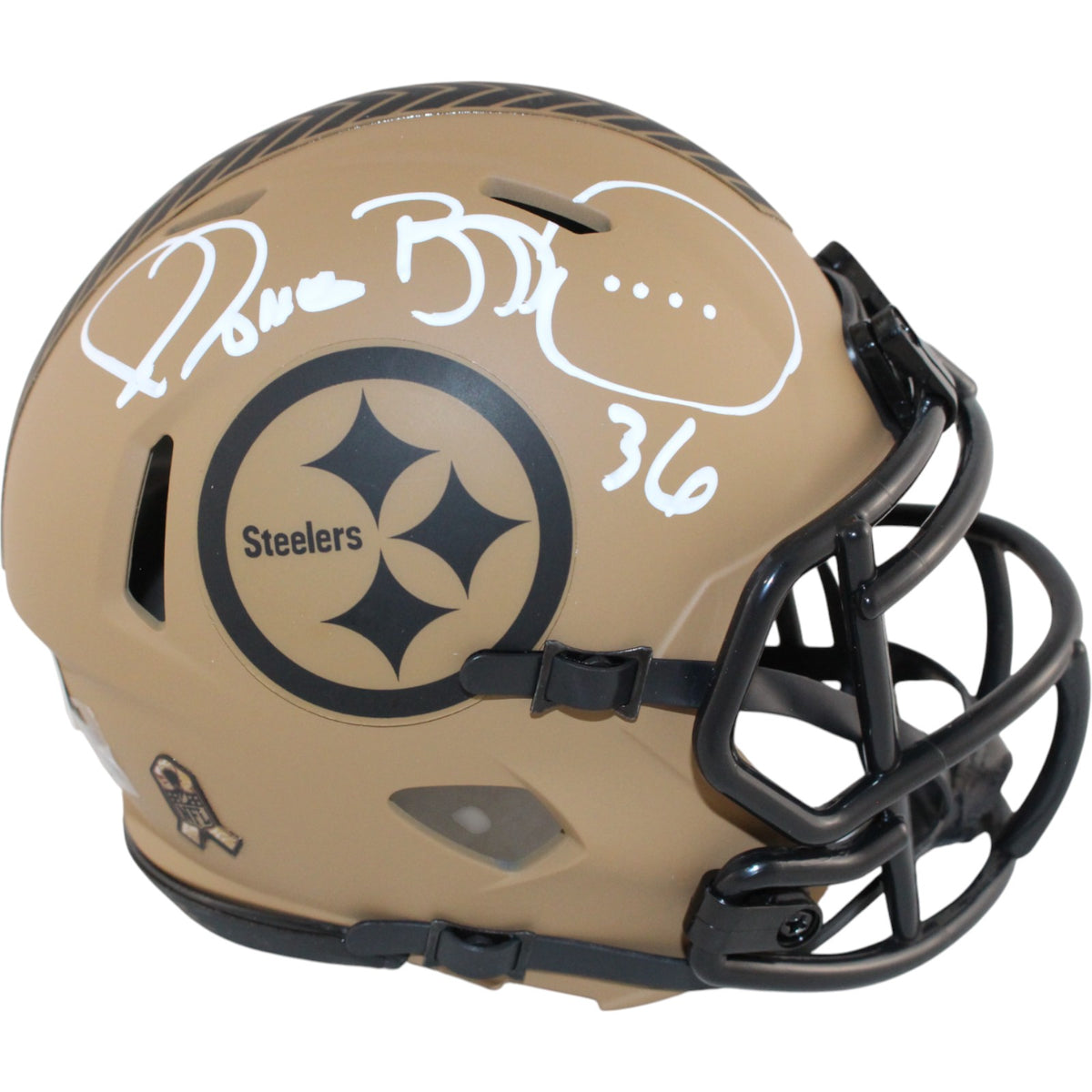Jerome Bettis Pittsburgh Steelers 23 STS Signed Mini Helmet-Powers Sports Memorabilia